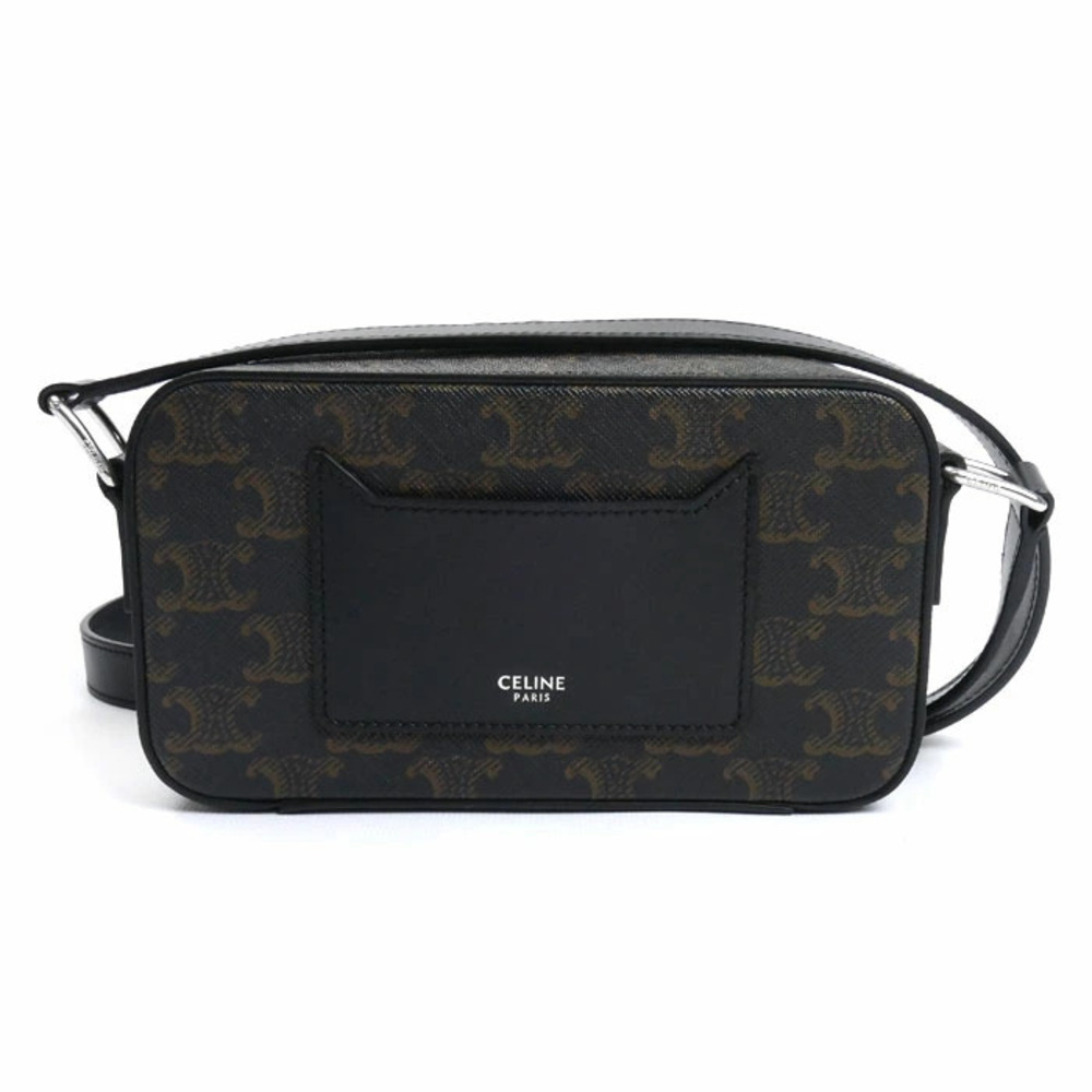 CELINE Macadam Shoulder Bag Black Brown